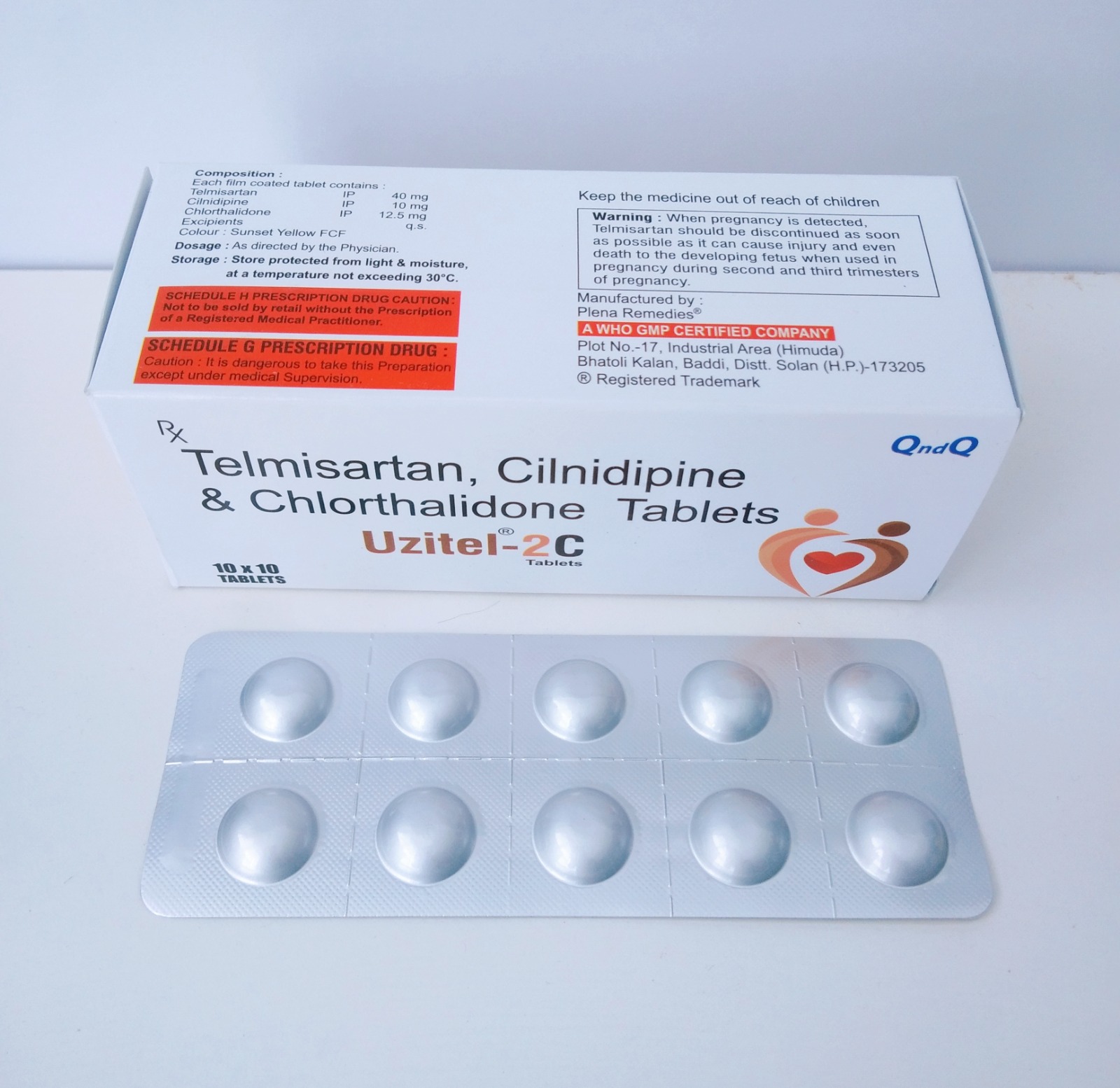 Telmisartan, Clinidipine & Chlorthalidone Tablets Telmisartan 40mg + Clindipine 10mg + Chlorthalidone 12.5 mg Tablets