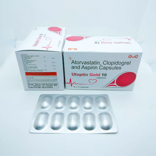 Atorvastatin, Clopidogrel and Aspirin capsules Atorvastatin 10mg + Aspirin 75 mg + Clopidogrel 75 mg Capsules