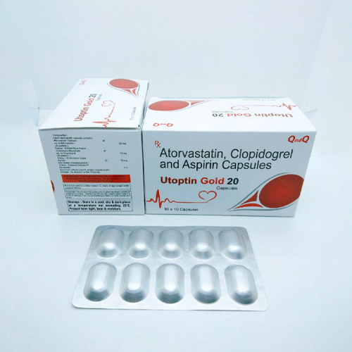Atorvastatin, Clopidogrel and Aspirin capsules Atorvastatin 20mg+Asprin75mg+clopidogrel 75mg Capsule